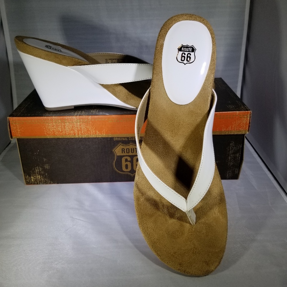 Route 66 Aruba Wedge, White, 8.5